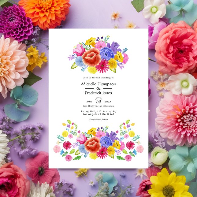 Invitación Boda Fiesta Floral Acuarela (Subido por el creador)