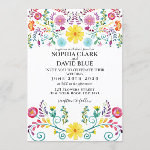 Invitación Boda Fiesta Floral Mexicana