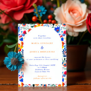 Invitación Boda Fiesta Folclórica Floral Audaz