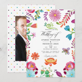 Invitación Boda Fiesta Mexicana Floral Acuarela Foto