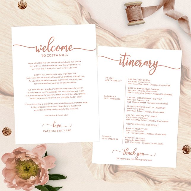 Invitación Boda Fin de Semana Bienvenida Carta Itineraria Ros (Subido por el creador)
