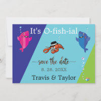 Boda Fish Theme Lobster Mobster Guardar la fecha