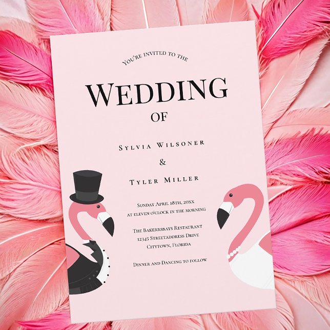 Invitación Boda Flamingo (Customize your flamingo wedding invitation.)