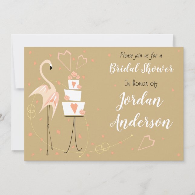 Invitación Boda Flamingo Bridal Shower (Anverso)