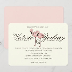 Invitación Boda Flamingo Rosa