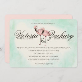 Invitación Boda Flamingo Rosa
