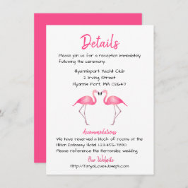 Invitación Boda Flamingo Rosa Detalles del Luau de Verano Tro
