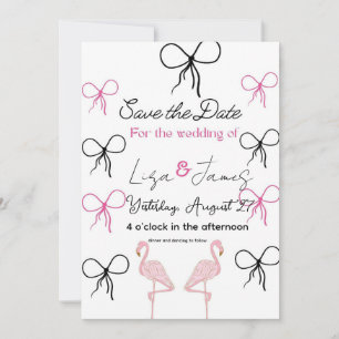 Invitación Boda Flamingo rosa Sr y Sra