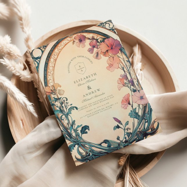 Invitación Boda Flor Azul Óxido (Subido por el creador)