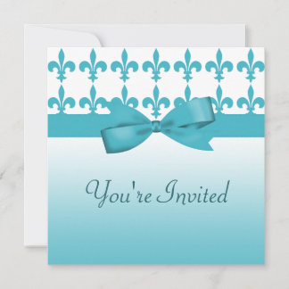 Invitación Boda Flor azul y blanca De Lis