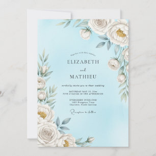 Invitación Boda Flor Celeste Etérea