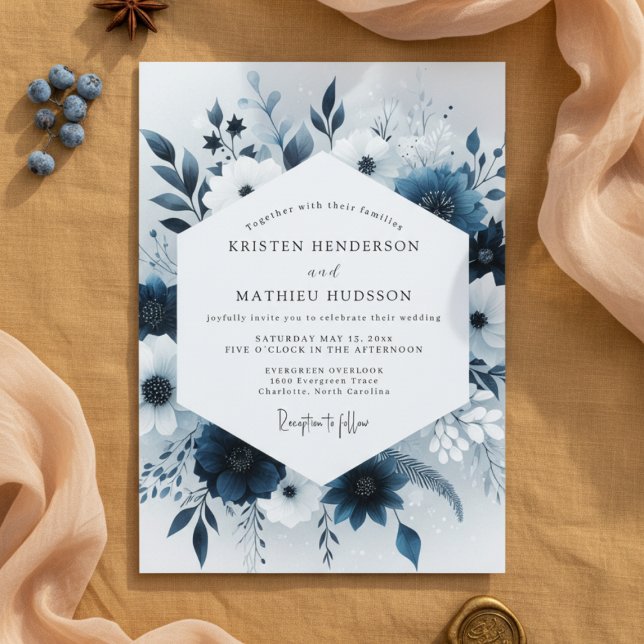 Invitación Boda Flor Celeste Marina (Subido por el creador)