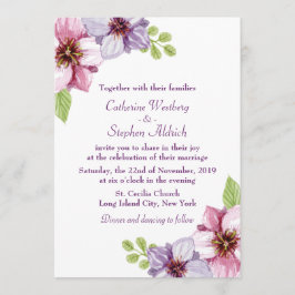 Invitación Boda Flor color morado floral