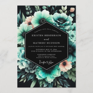 Invitación Boda Flor de Abismo Turquesa