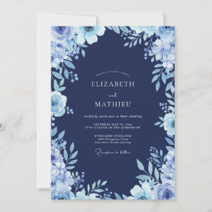 Invitación Boda Flor de Acero de Medianoche