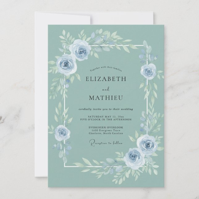Invitación Boda Flor de Acero Suave (Anverso)