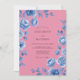 Invitación Boda Flor de Aciano Magenta