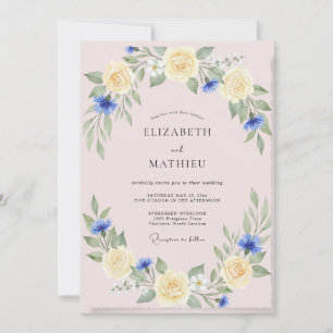 Invitación Boda Flor de Amapola Amarilla