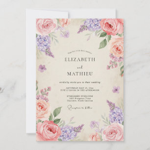 Invitación Boda Flor de Amethyst Rosa