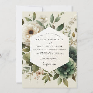 Invitación Boda Flor de Antigüedad Sage