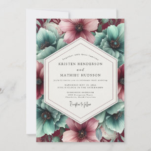 Invitación Boda Flor de Aquamarina