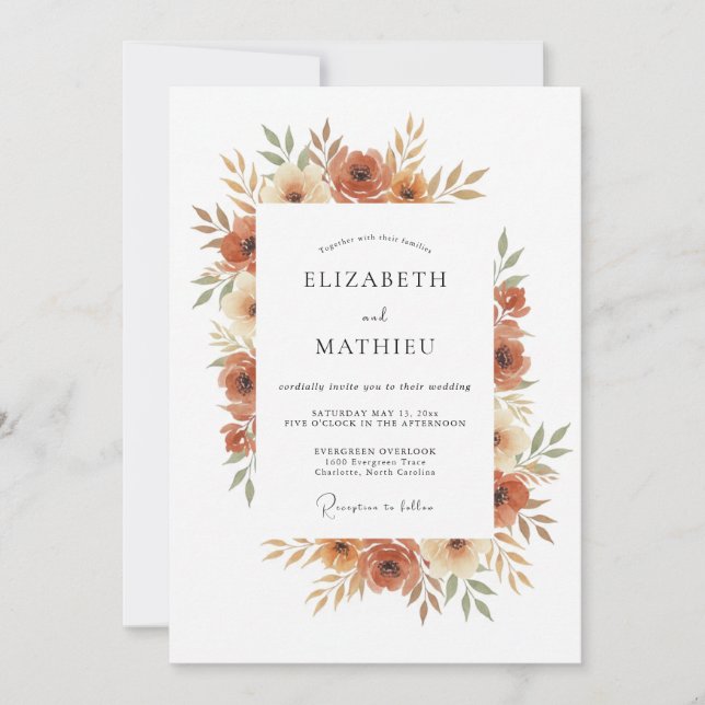Invitación Boda Flor de Arcilla (Anverso)