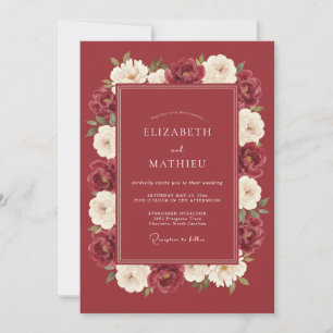 Invitación Boda Flor de Artesano de Borgoña