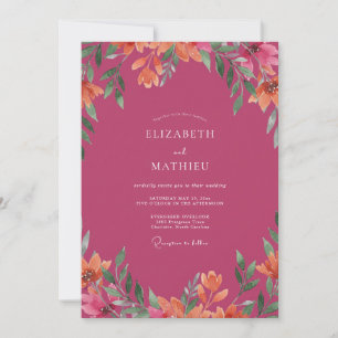 Invitación Boda Flor de Azahar Magenta