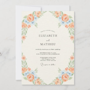 Invitación Boda Flor de Azur Melocotón
