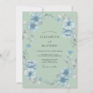 Invitación Boda Flor de Azur Menta