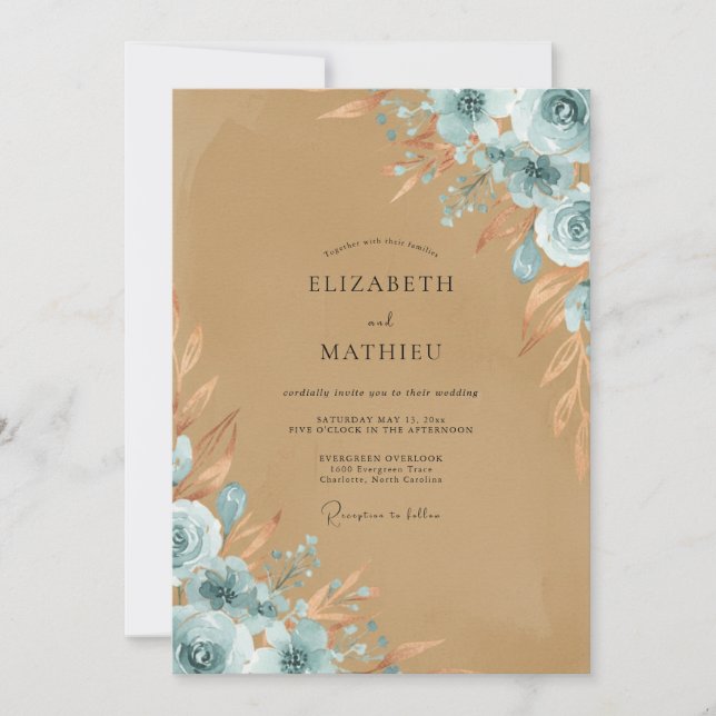 Invitación Boda Flor de Azure Arena (Anverso)