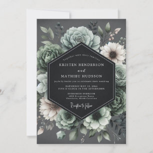 Invitación Boda Flor de Barroco de Pizarra