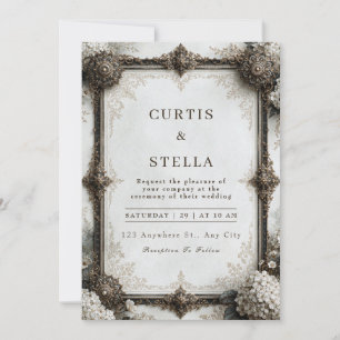 Invitación Boda Flor de Bronce Antiguo