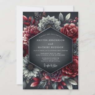 Invitación Boda Flor de Burgundy Chiaroscuro
