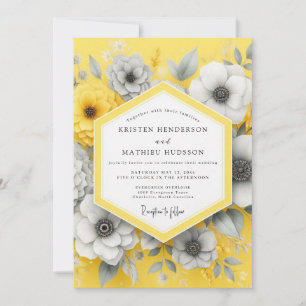 Invitación Boda Flor de Carbón Azafrán