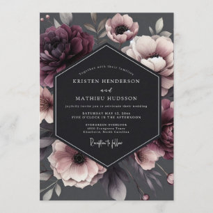 Invitación Boda Flor de Carbón Victoriana