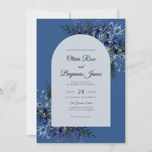Invitación Boda Flor de Cardo de Cobalto