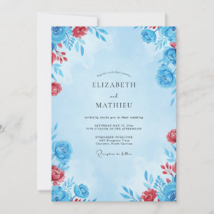 Invitación Boda Flor de Carmesí Azur
