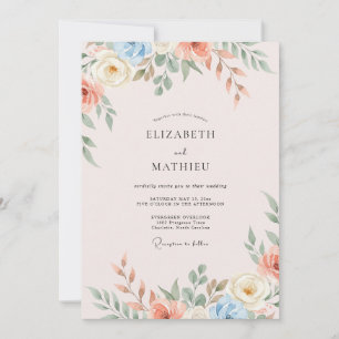Invitación Boda Flor de Centaurea Rubor