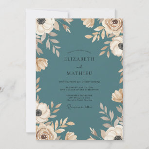 Invitación Boda Flor de Champán Pizarra
