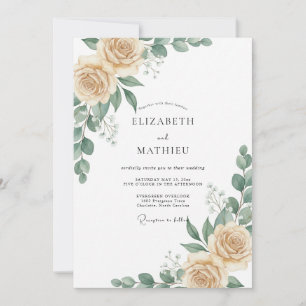 Invitación Boda Flor de Champán Taupe