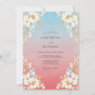 Invitación Boda Flor de Cielo Azul