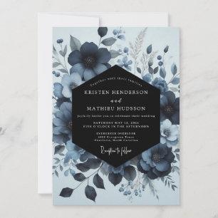 Invitación Boda Flor de Cielo de Ánimo Índigo
