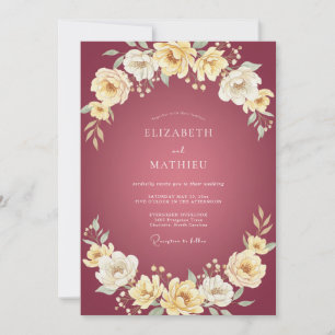 Invitación Boda Flor de Ciruela Marfil