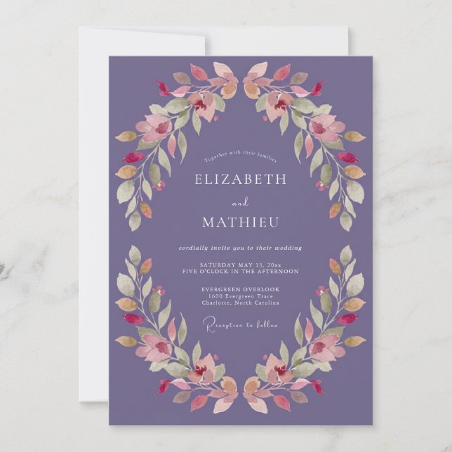 Invitación Boda Flor de Ciruelo (Anverso)