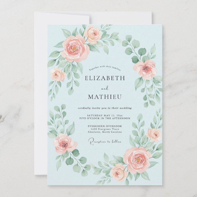 Invitación Boda Flor de Coral de Acenoria (Anverso)