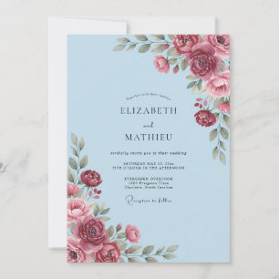Invitación Boda Flor de Crecimiento de Fruta de Azure
