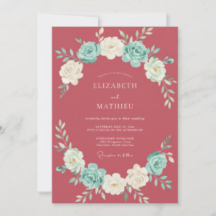 Invitación Boda Flor de Cuartzo Rosa
