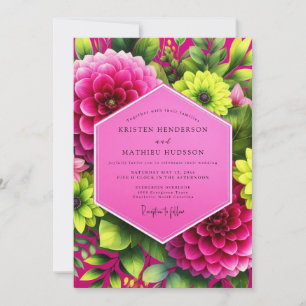 Invitación Boda Flor de Dalia Magenta