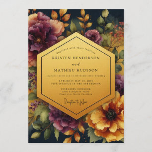 Invitación Boda Flor de Ember Plum
